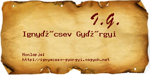 Ignyácsev Györgyi névjegykártya